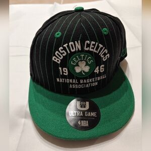 Ultra Game Boston Celtics Hat - Pin Striped - Youth/ Small